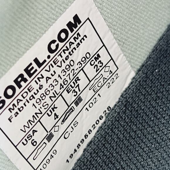 Sorel Explorer Blitz Stride Lace Up Mint Green Sneakers Bolt Print Size 6 - Picture 5 of 7